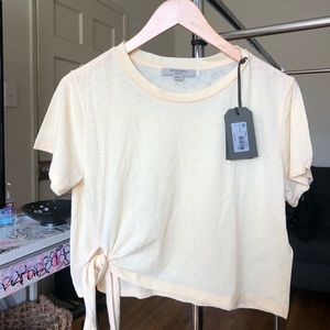 AllSaints Yellow Crop Tee